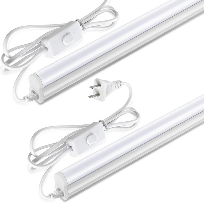 Paklighting Pak LED Shop Lights, 4FT T5 Integrated Utility Fixture, 2300LM 6500K Cool White, 20W Energy Efficient Linkable LED Tube Lights for Garage, Workshop, Basement, FCC Certified, 2 Pack - Image 1